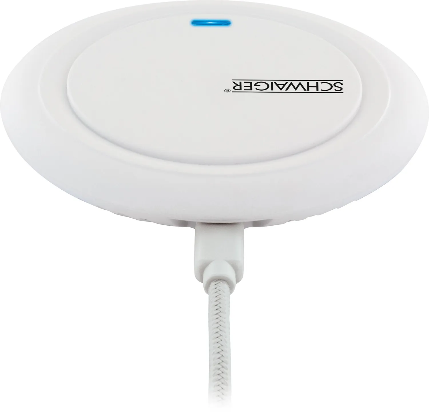 Schwaiger Caricatore Wireless Qi 10W bianco con cavo