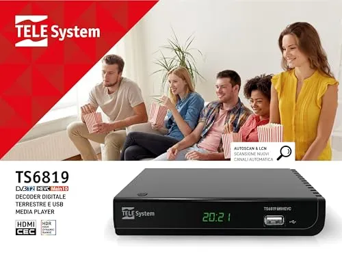Tele System TS6819 decoder terrestre DVB-T2 HD