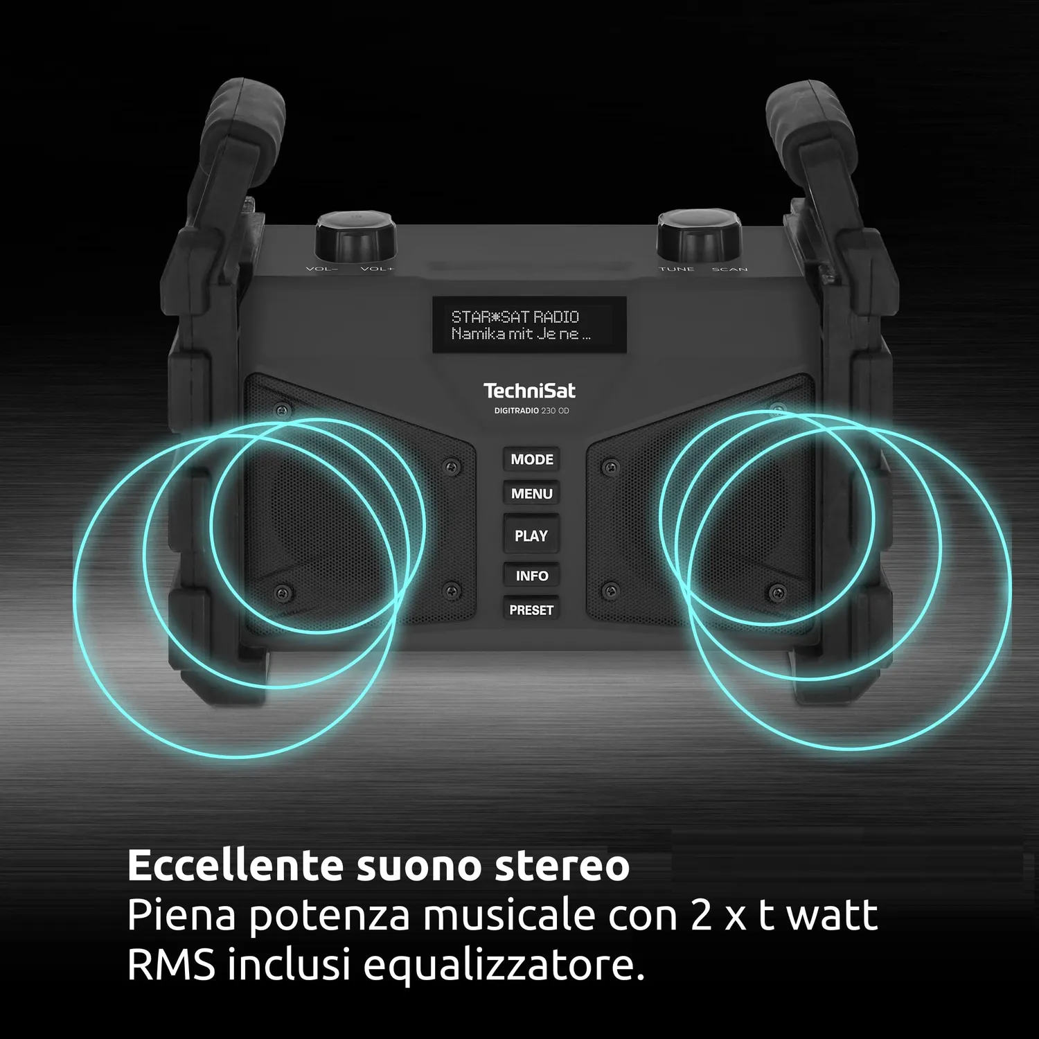 TechniSat DIGITRADIO 230 OD Radio Cantiere DAB+ Nera IP65