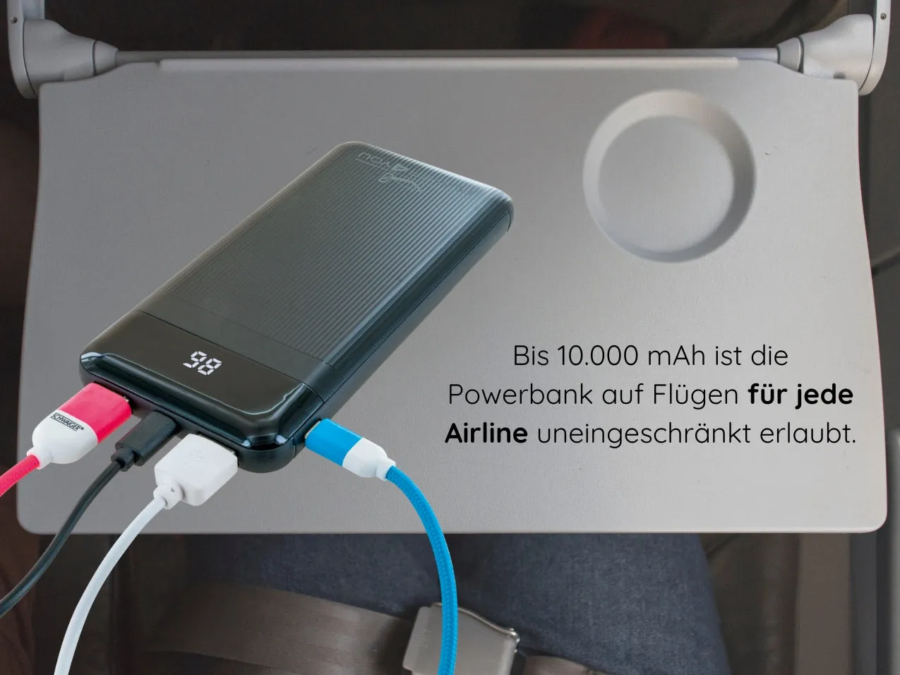 Schwaiger Flat power bank 10000 mAh con display nero