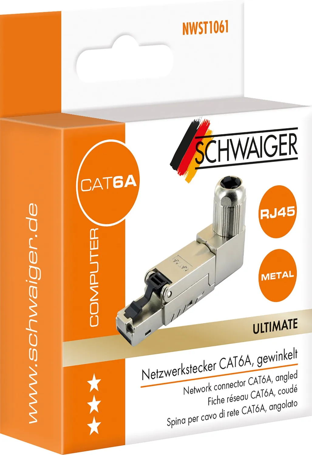 Schwaiger connettore rete CAT6A angolato