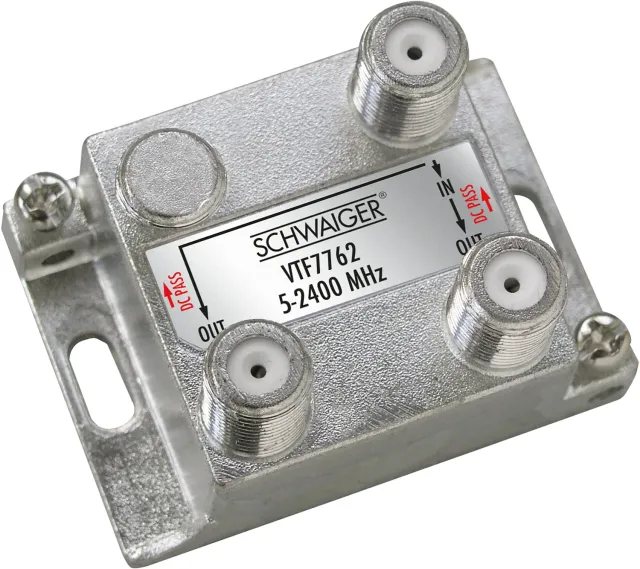 Schwaiger Partitore 2 Vie F 4 dB per SAT Antenna Cavo