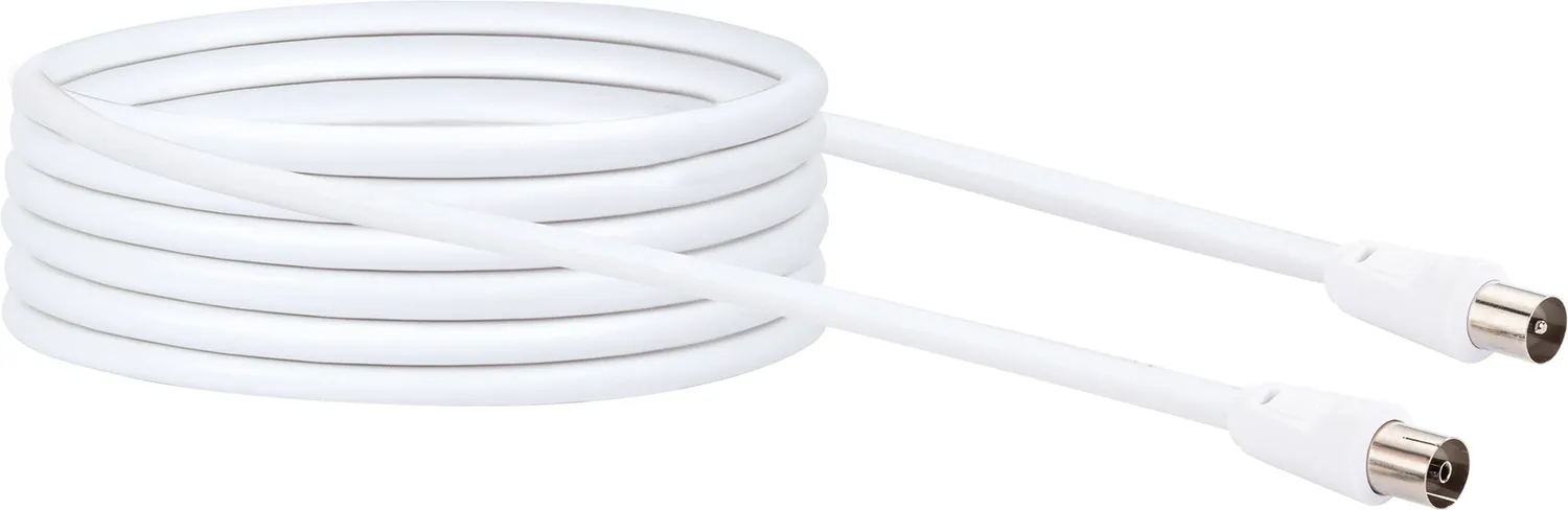 SCHWAIGER Cavo antenna 75 dB bianco schermato