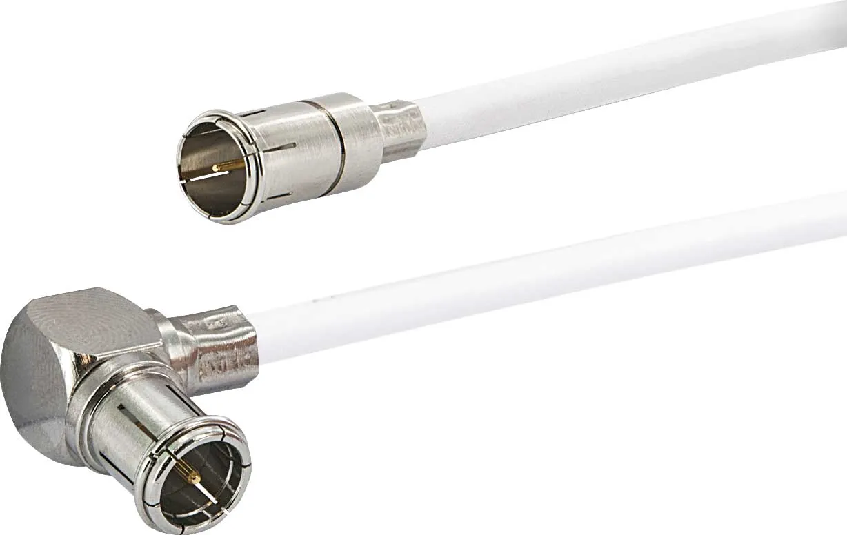 Schwaiger cavo modem antenna TV 5 m spina 90° bianco