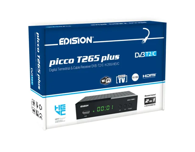 Edision PICCO T265 Plus Decoder Terrestre Full HD HEVC