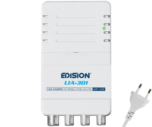 Edision LIA-301 amplificatore antenna TV 3 uscite filtro 5G