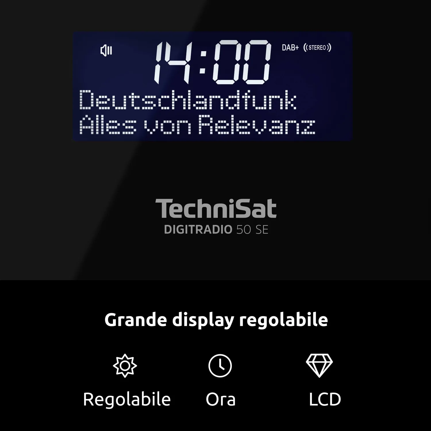 TechniSat DIGITRADIO 50 SE Radiosveglia DAB+ FM Nera 1,5W
