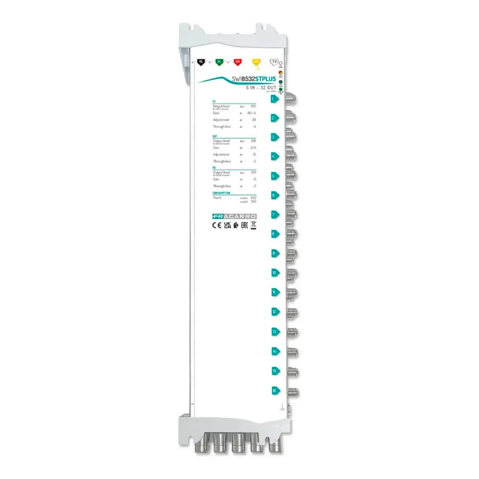 Fracarro SWI8532STPLUS multiswitch 5x32 in cascata attivo