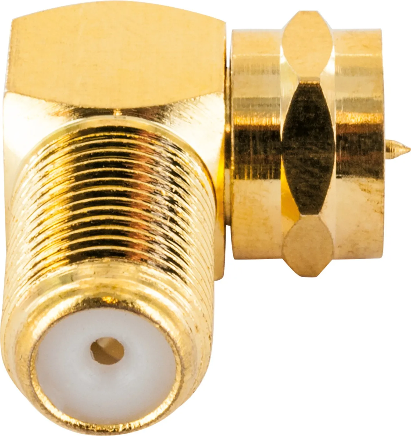 SCHWAIGER Adattatore Angolare F Dorato per Cavo SAT