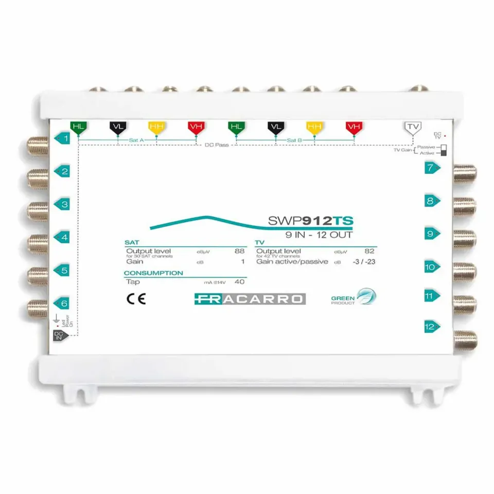 Fracarro SWP912TS multiswitch 9 ingressi 12 uscite