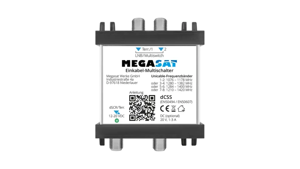 Megasat Multiswitch Monocavo Unicable 2 Uscite Sat