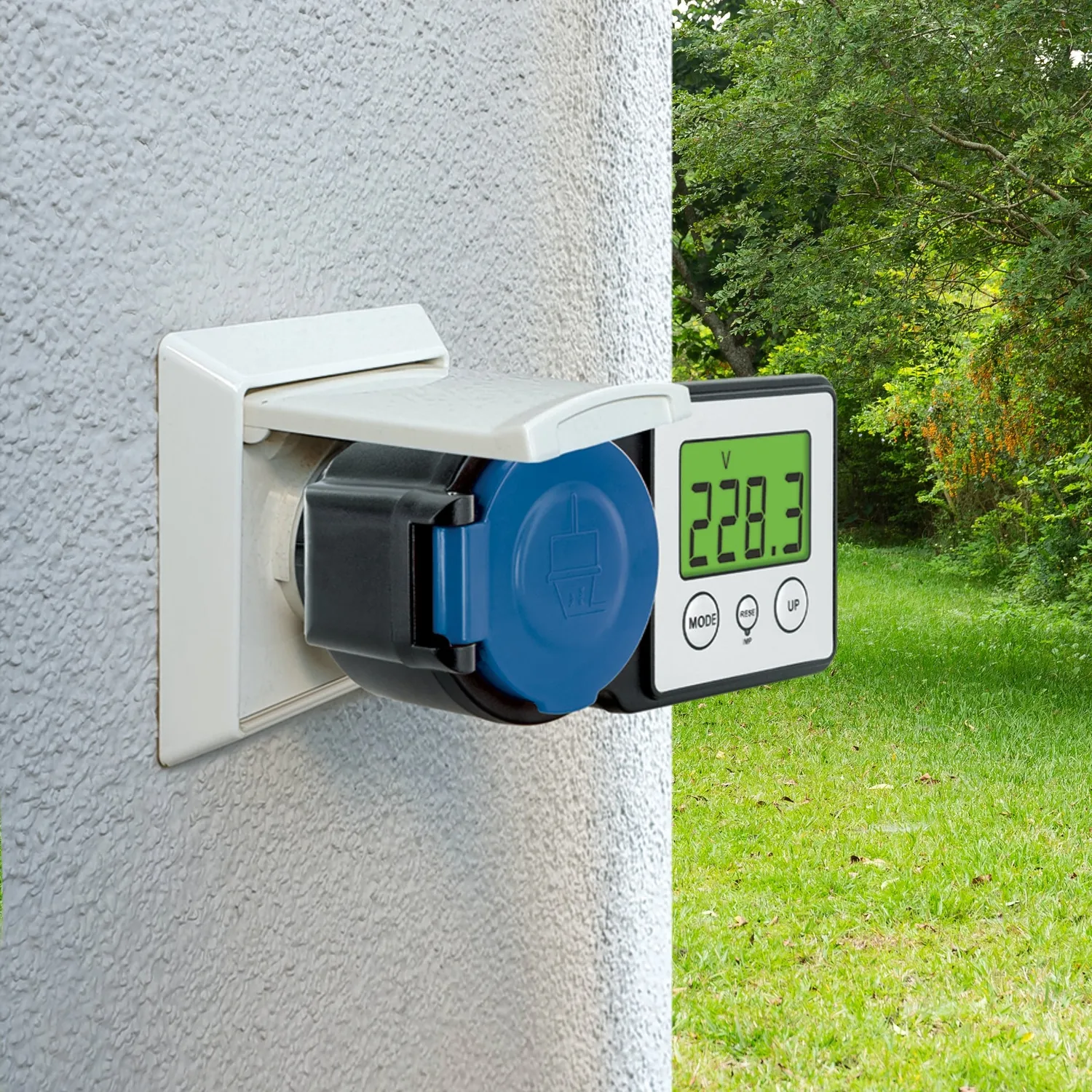 Schwaiger Misuratore Energia Esterno IP44 Illuminato