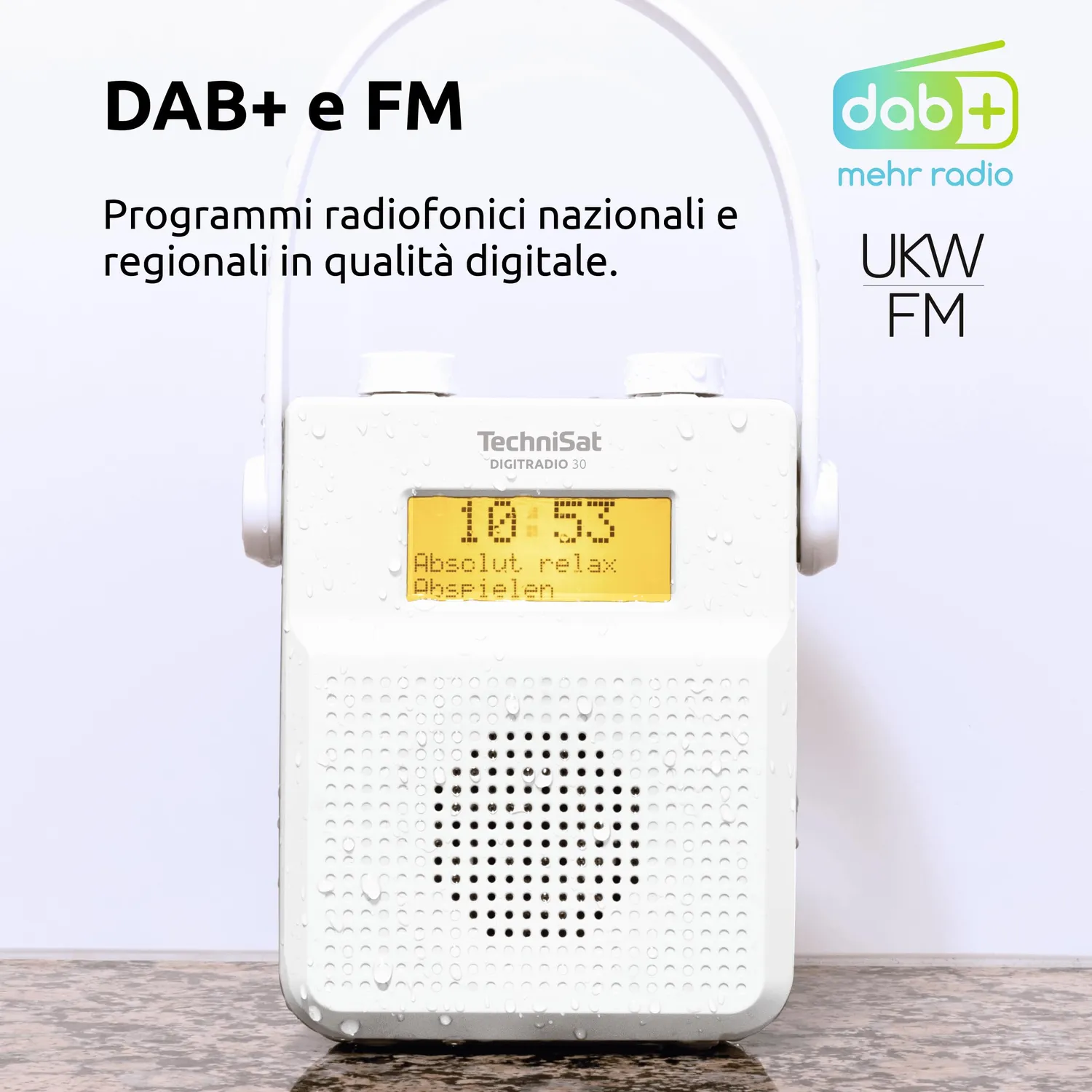 TechniSat DIGITRADIO 30 radio doccia DAB+ bianca IPX5