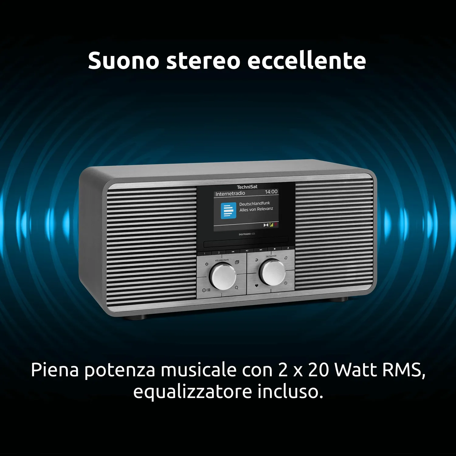 TechniSat DIGITRADIO 425 radio internet DAB+ con CD antracite