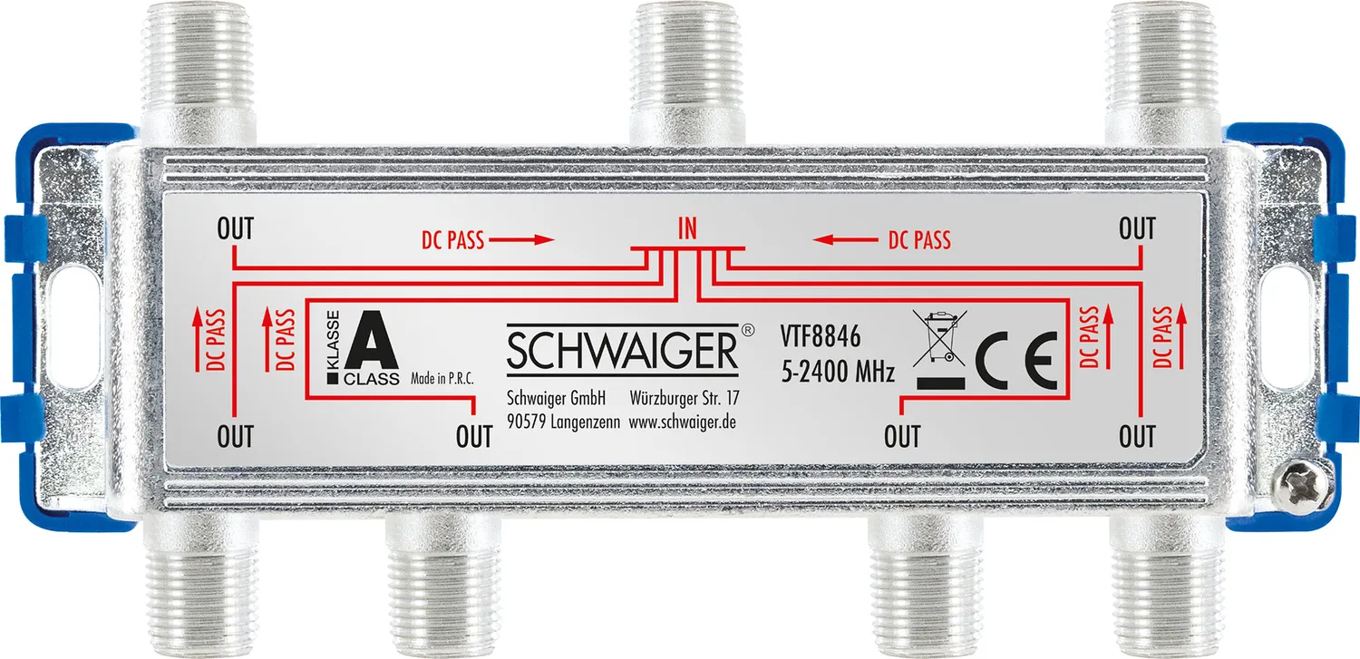 Schwaiger Partitore TV-SAT 6 Vie 5-2400 MHz 14 dB