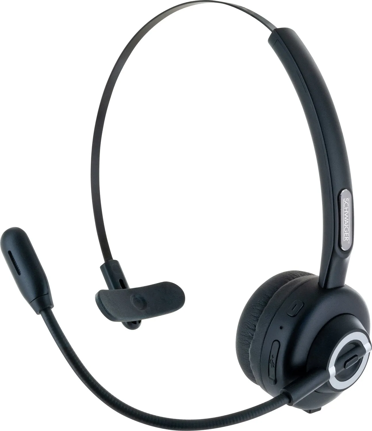 Schwaiger Cuffia Bluetooth Mono con Base di Ricarica nera