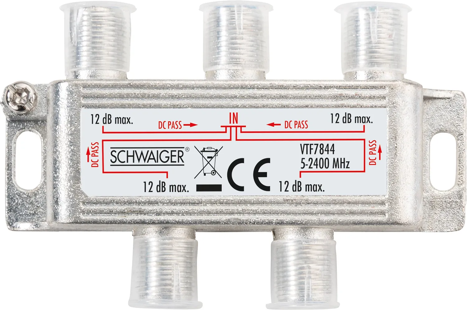 Schwaiger Partitore SAT 4 Vie 12 dB schermato