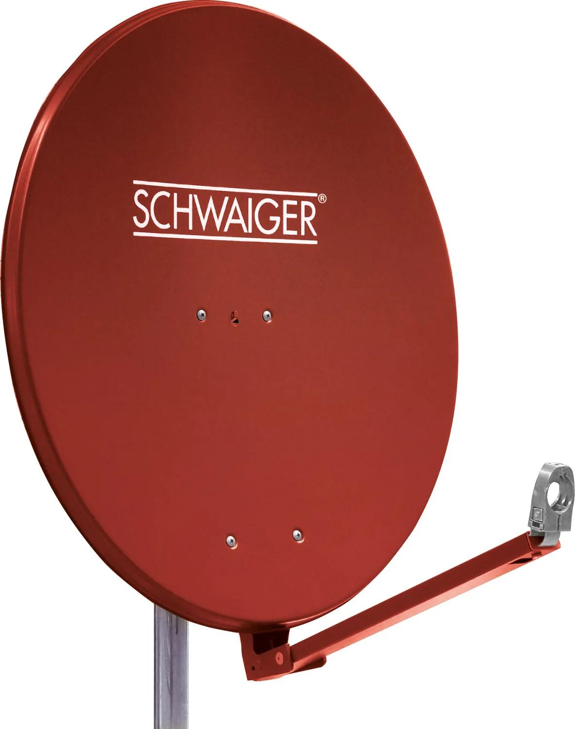 SCHWAIGER Kit Parabola Alluminio 88 cm Quad LNB 4 Utenti Rossa