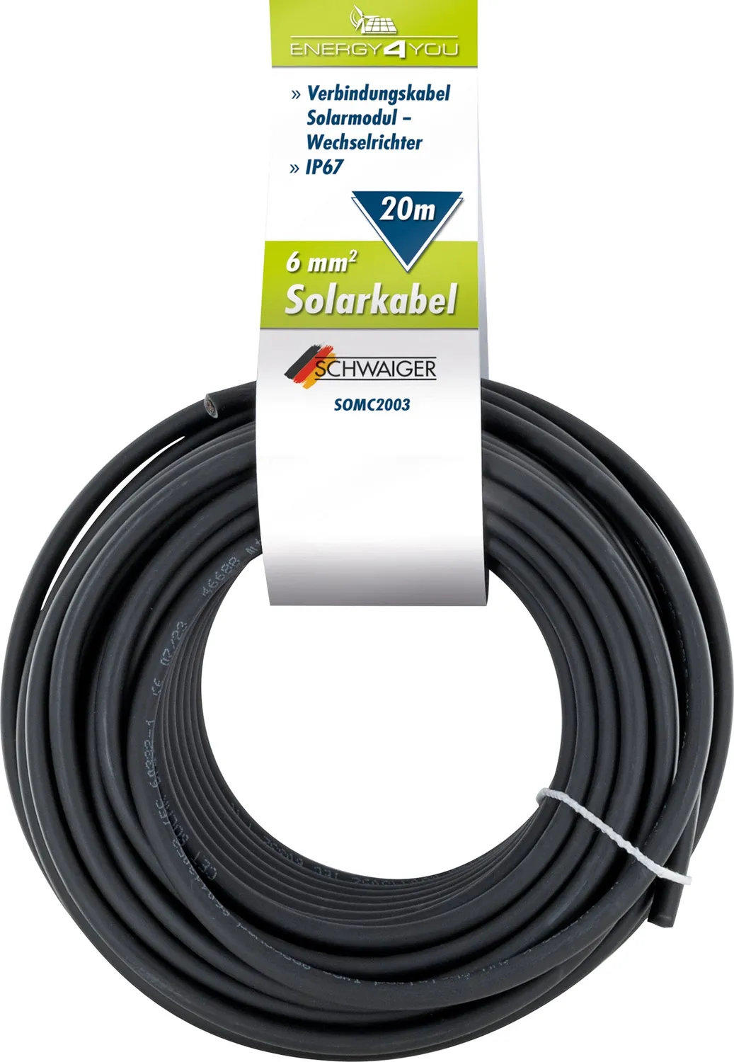 Schwaiger Cavo collegamento moduli solari 20 m 6mm² nero