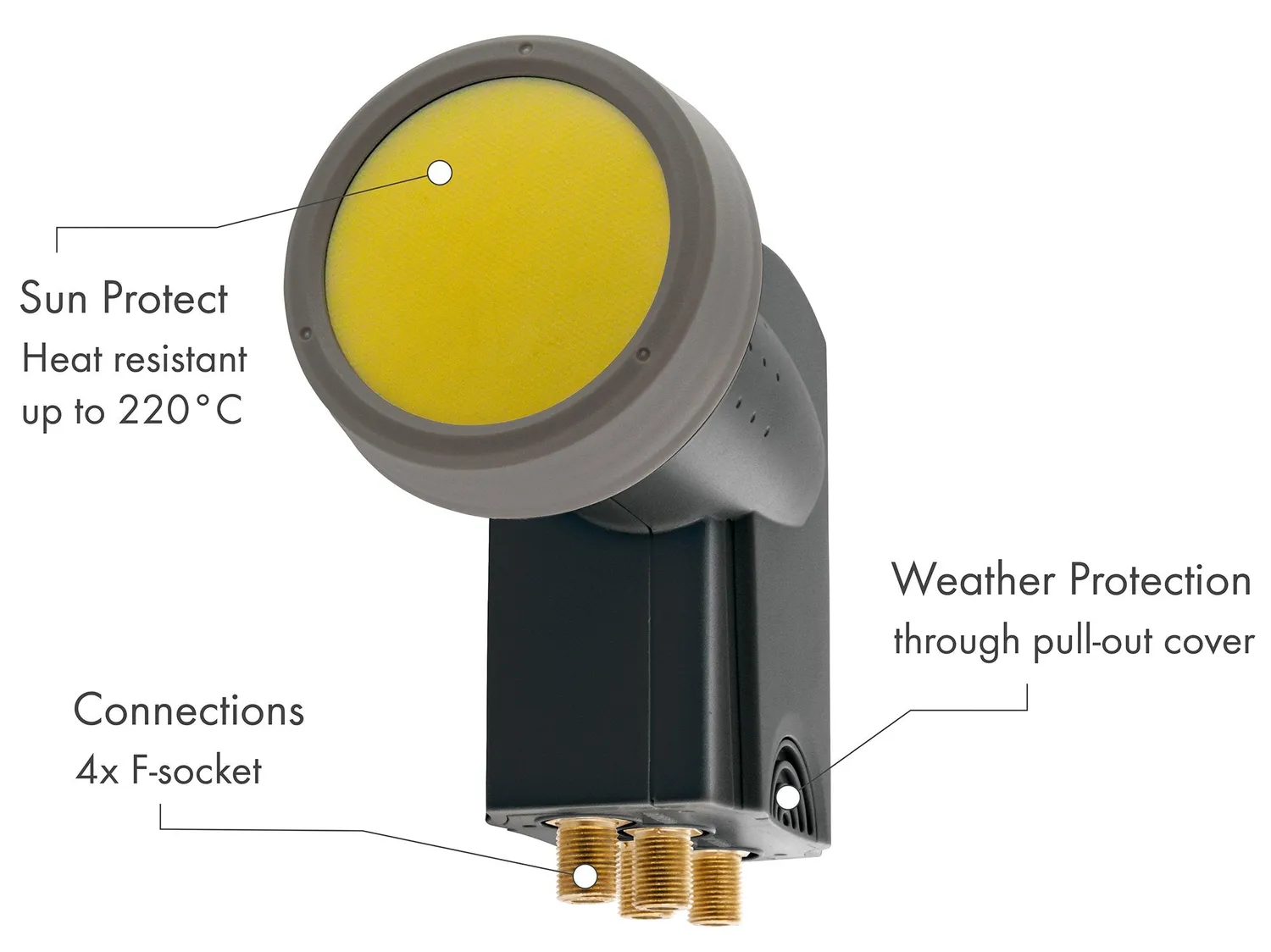 SCHWAIGER SUN PROTECT Quad LNB 4 uscite oro