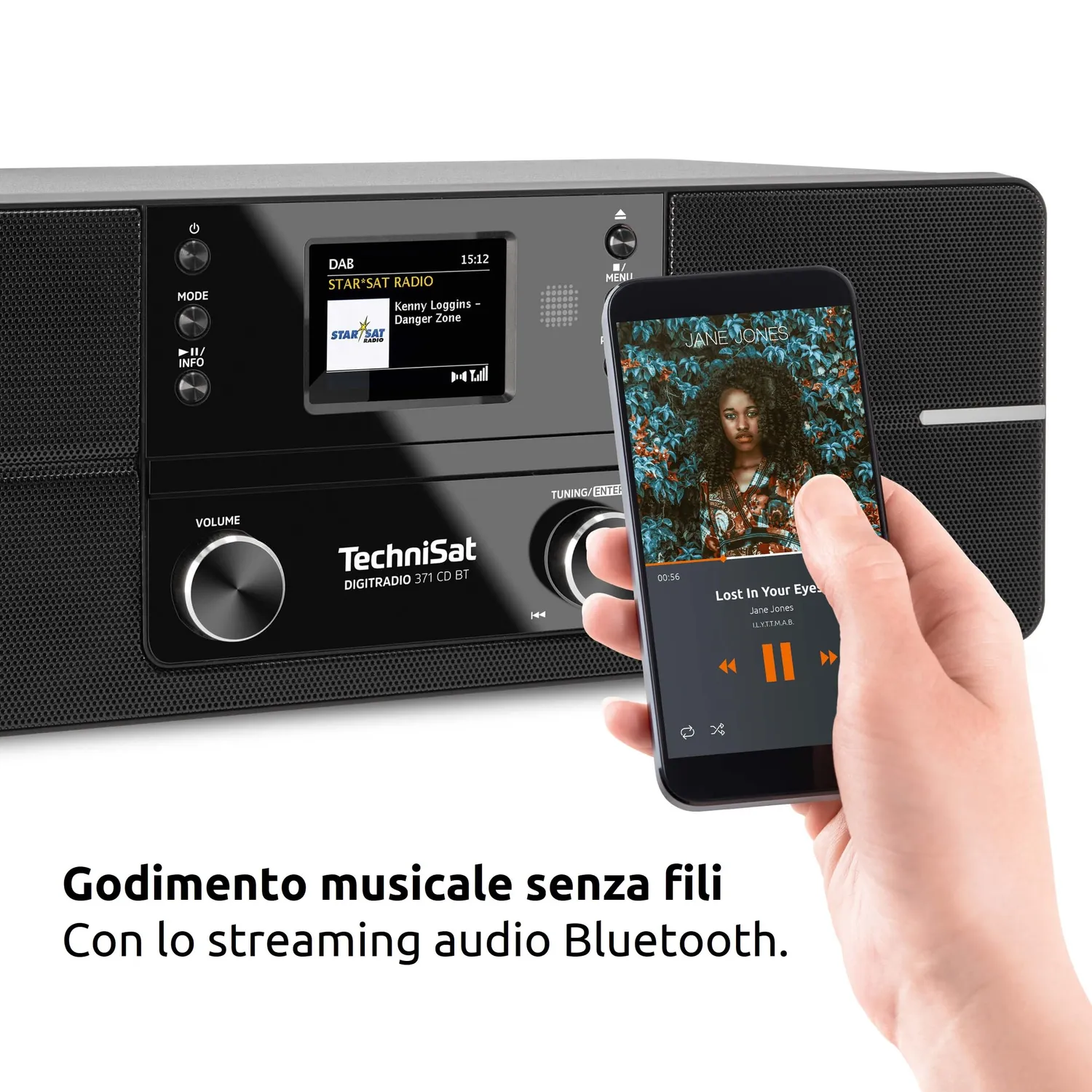 TechniSat DigitRadio 371 CD BT radio DAB+ con CD nera