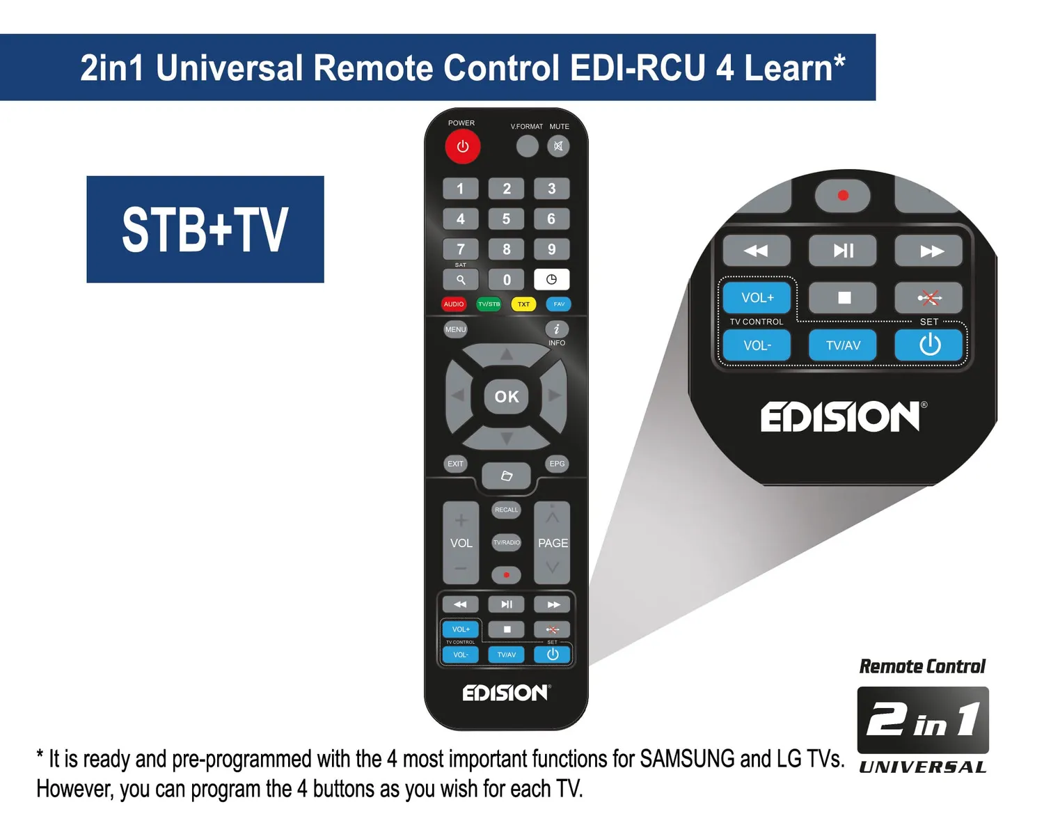 Edision Picco S2 Pro Decoder Sat DVB-S2 HEVC WiFi HDMI