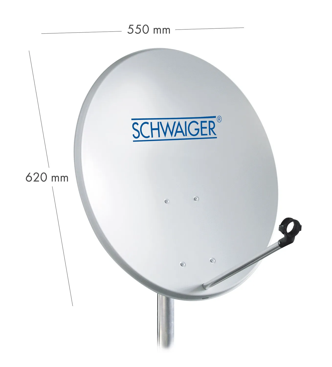 SCHWAIGER parabola acciaio 55 cm kit twin 2 utenti