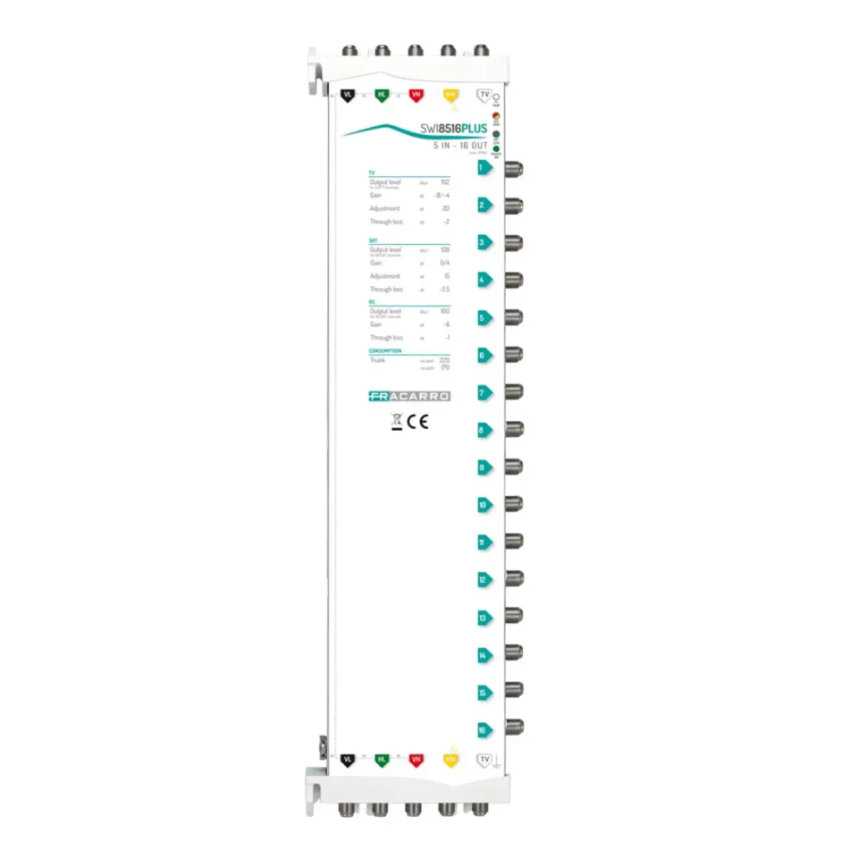 Fracarro SWI8516PLUS multiswitch 5x16 in cascata