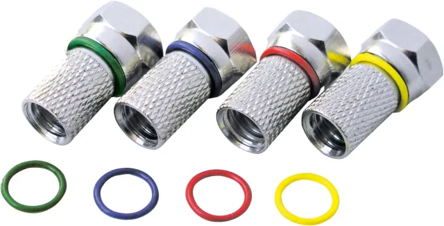 Schwaiger Connettori F a vite 7 mm set 4 pezzi coassiale