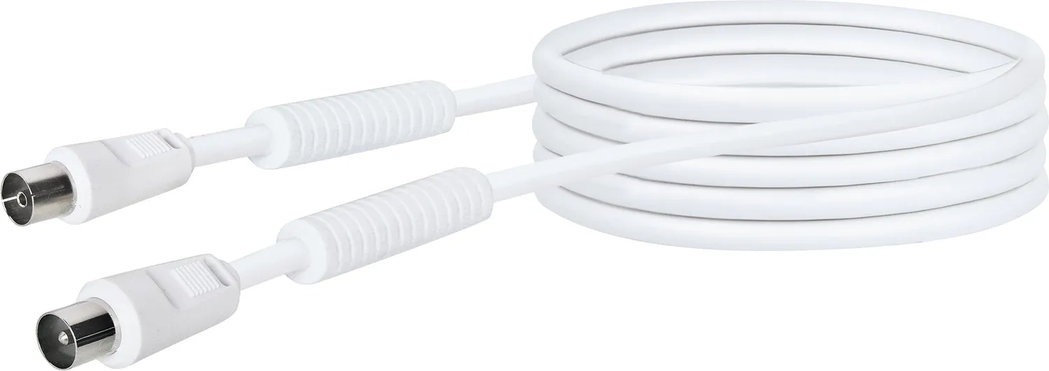 Schwaiger cavo antenna TV 3 m bianco 90 dB schermato