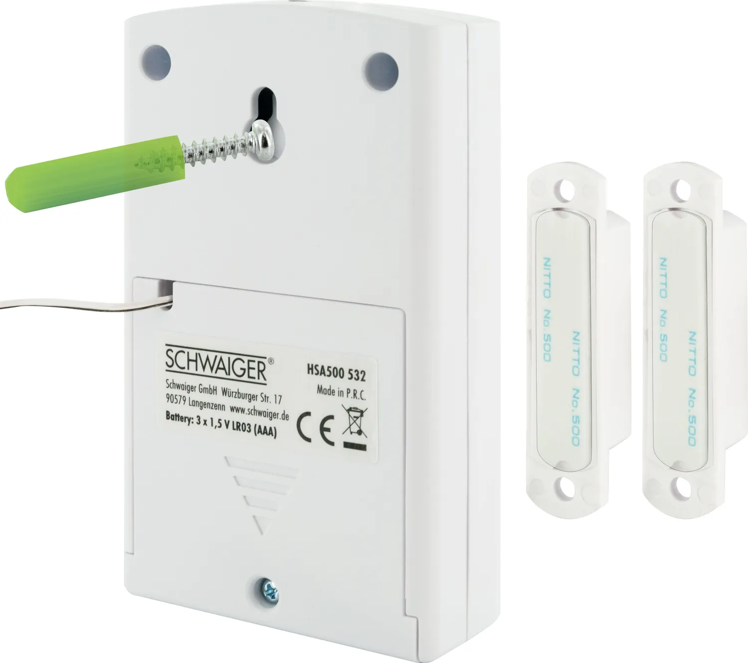 SCHWAIGER Allarme garage porta scorrevole 120dB bianco