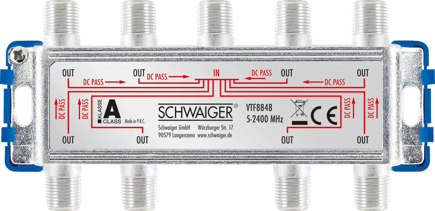 Schwaiger ripartitore sat antenna 8 vie 16 dB