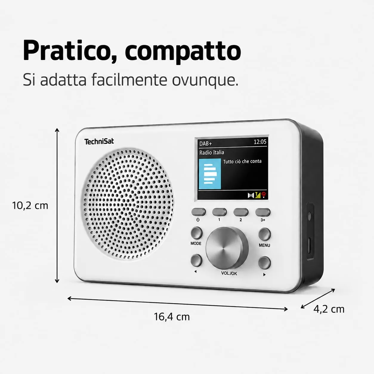 TechniSat Viola 2 C BT radio DAB portatile bianco nero