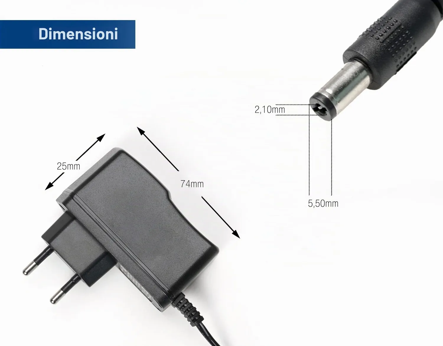 Edision Alimentatore 12V 1A 2pin EU per Proton Picco