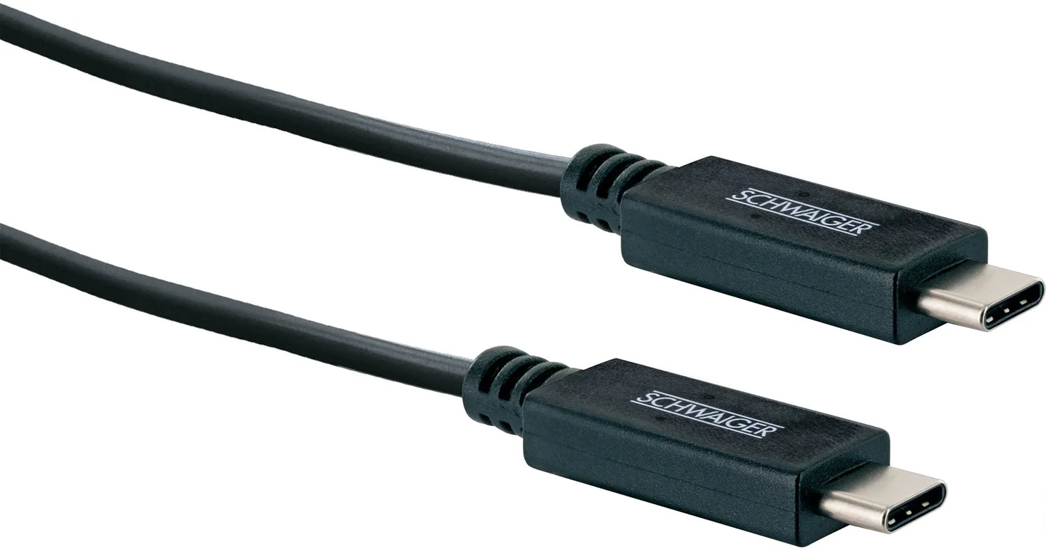 Schwaiger Type C cavo USB-C 1 m nero 5A