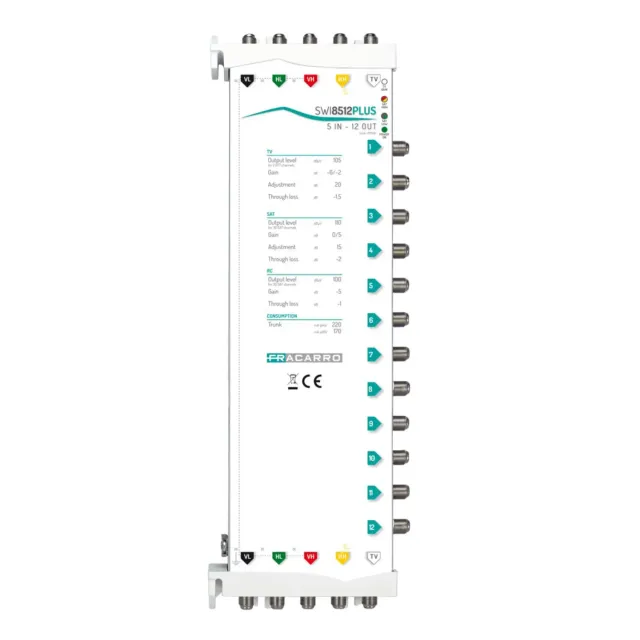 Fracarro SWI8512PLUS multiswitch 5x12 in cascata