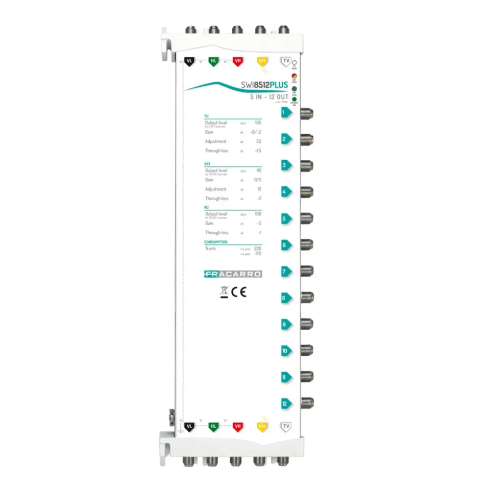 Fracarro SWI8512PLUS multiswitch 5x12 in cascata