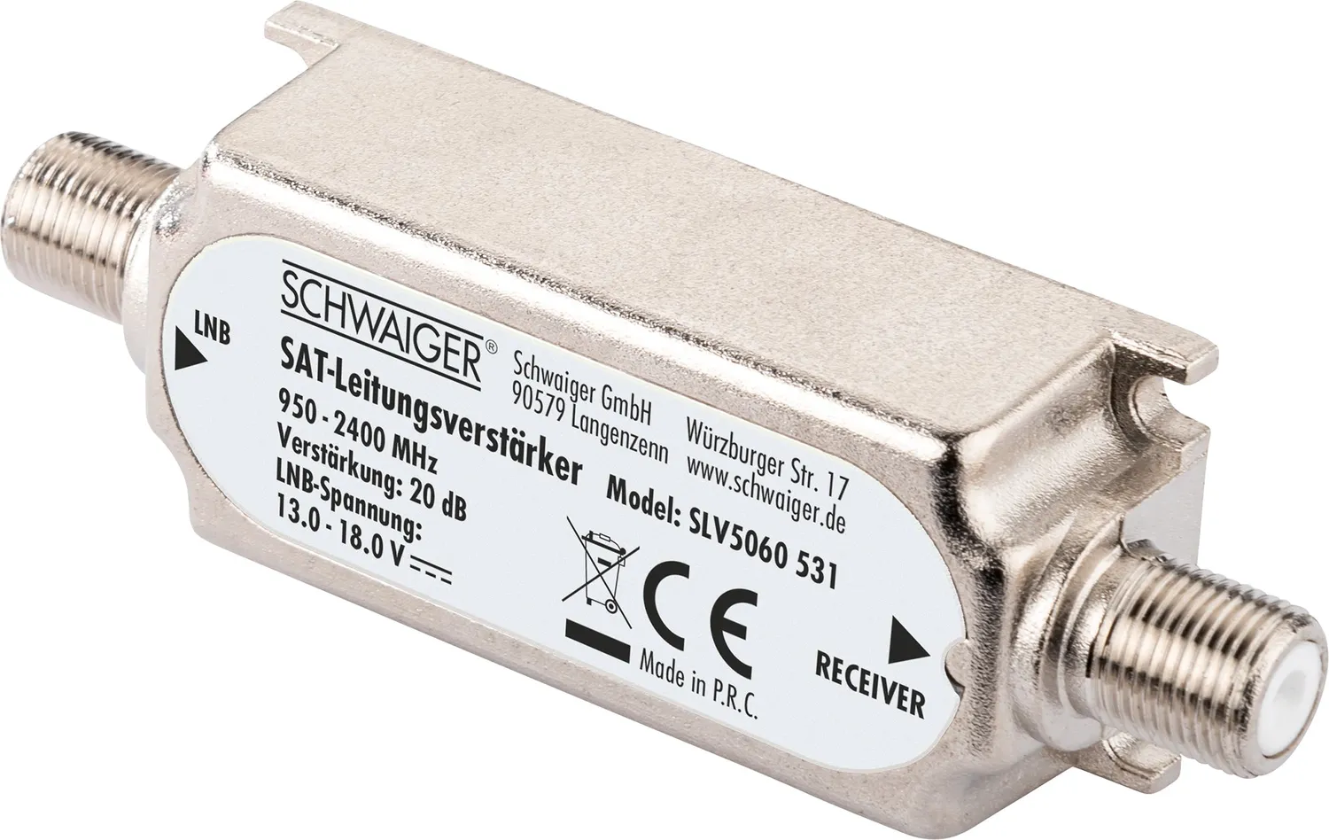 Schwaiger amplificatore linea SAT 20 dB 950-2400 MHz