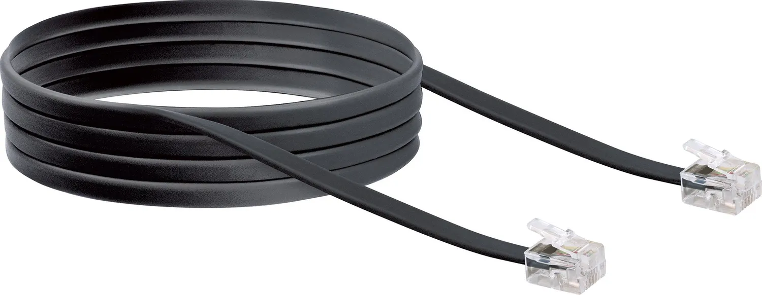 Schwaiger cavo telefonico RJ11 6 m nero 4 fili