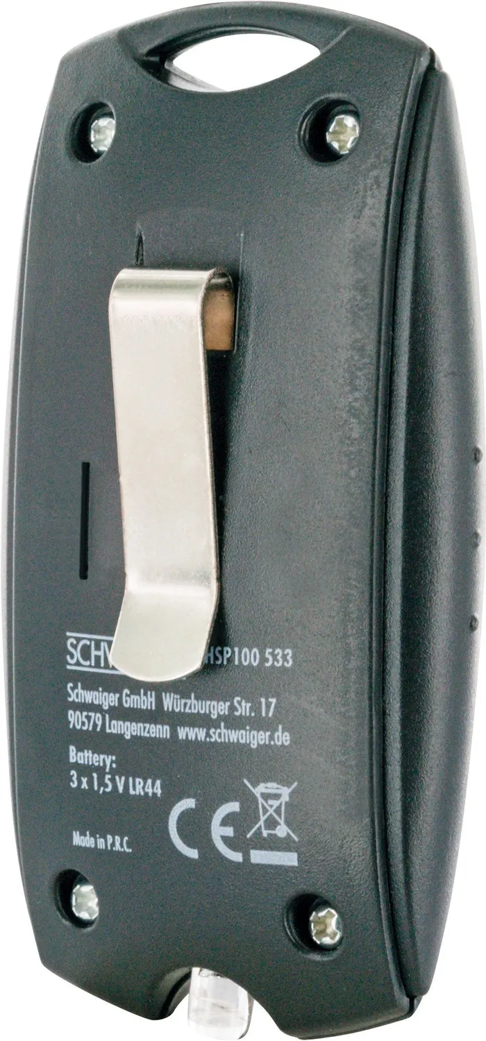 SCHWAIGER Allarme Panico 110 dB Nero con Torcia LED
