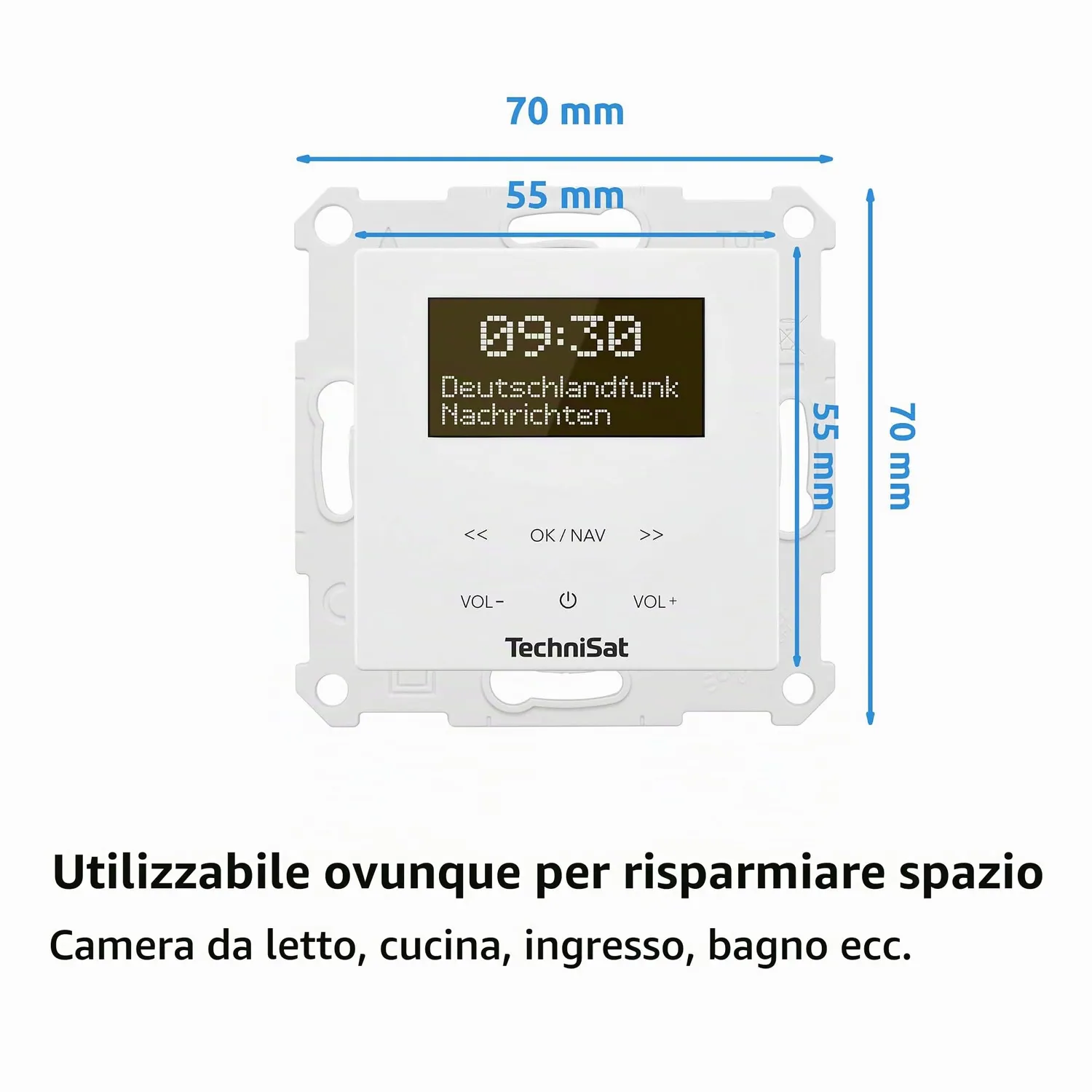 TechniSat DIGITRADIO UP 55 Radio DAB+ da incasso bianco Bluetooth