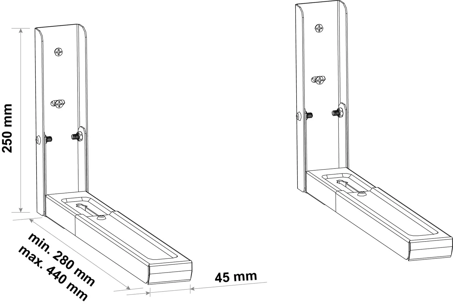 Schwaiger supporto parete microonde 15kg bianco pieghevole