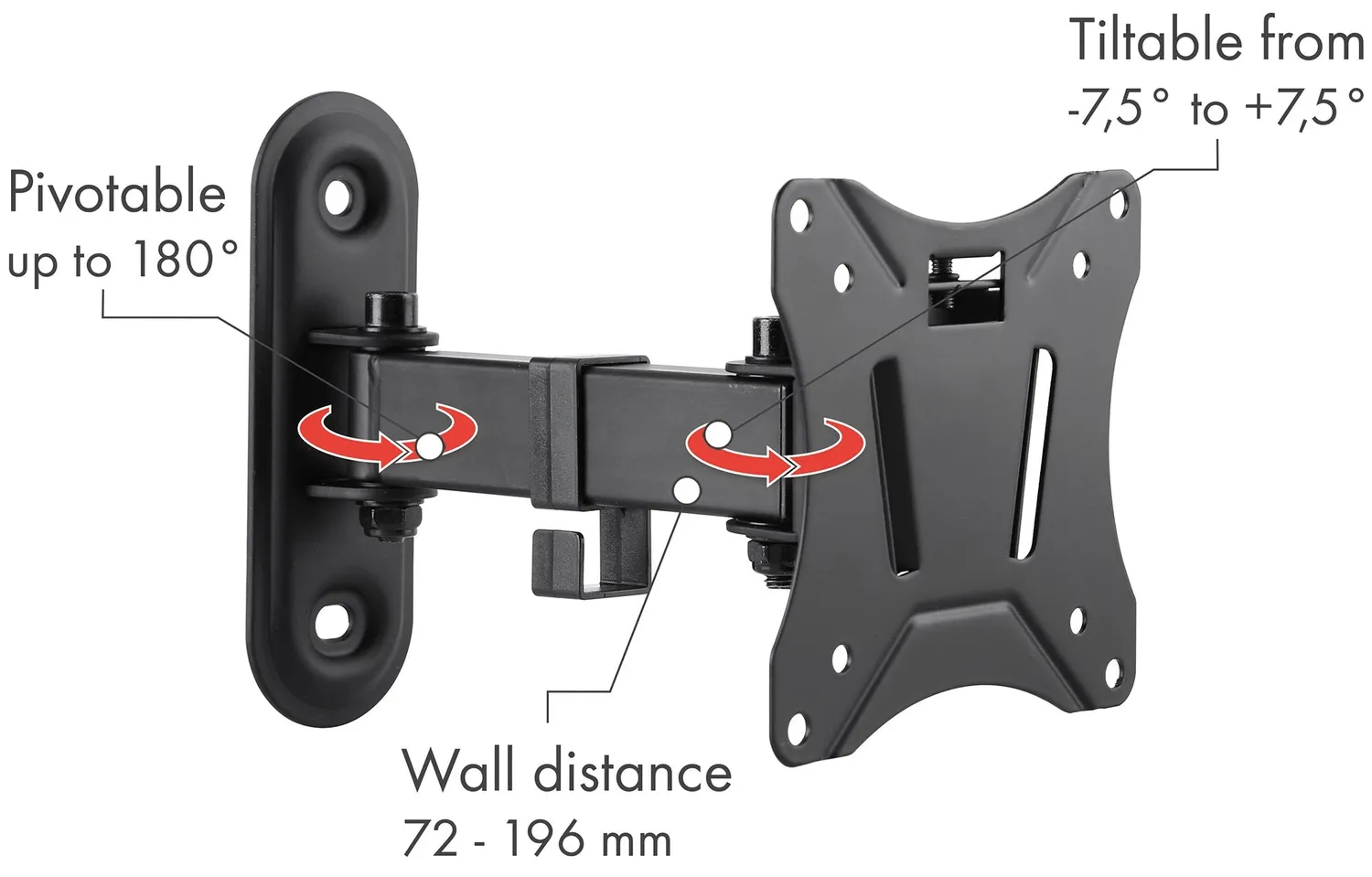 Schwaiger Motion 2 supporto TV snodato 29" VESA 100 nero