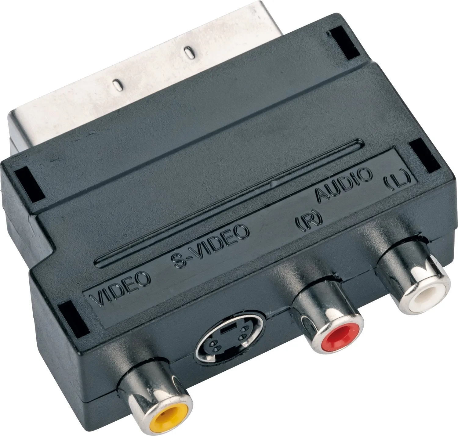 SCHWAIGER Adattatore SCART RCA S-VHS IN-OUT nero
