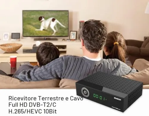 Edision PICCO T265 Pro Decoder Terrestre DVB-T2 HEVC Nero
