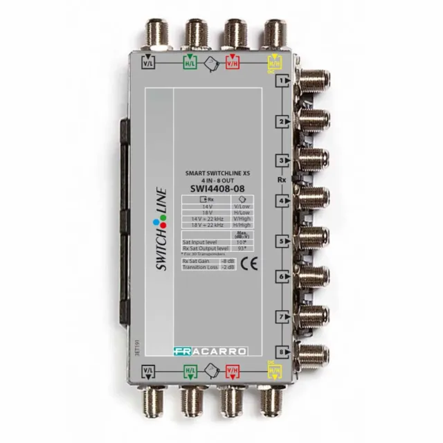 Fracarro SWI4408-08 multiswitch cascata 4 ingressi 8 uscite