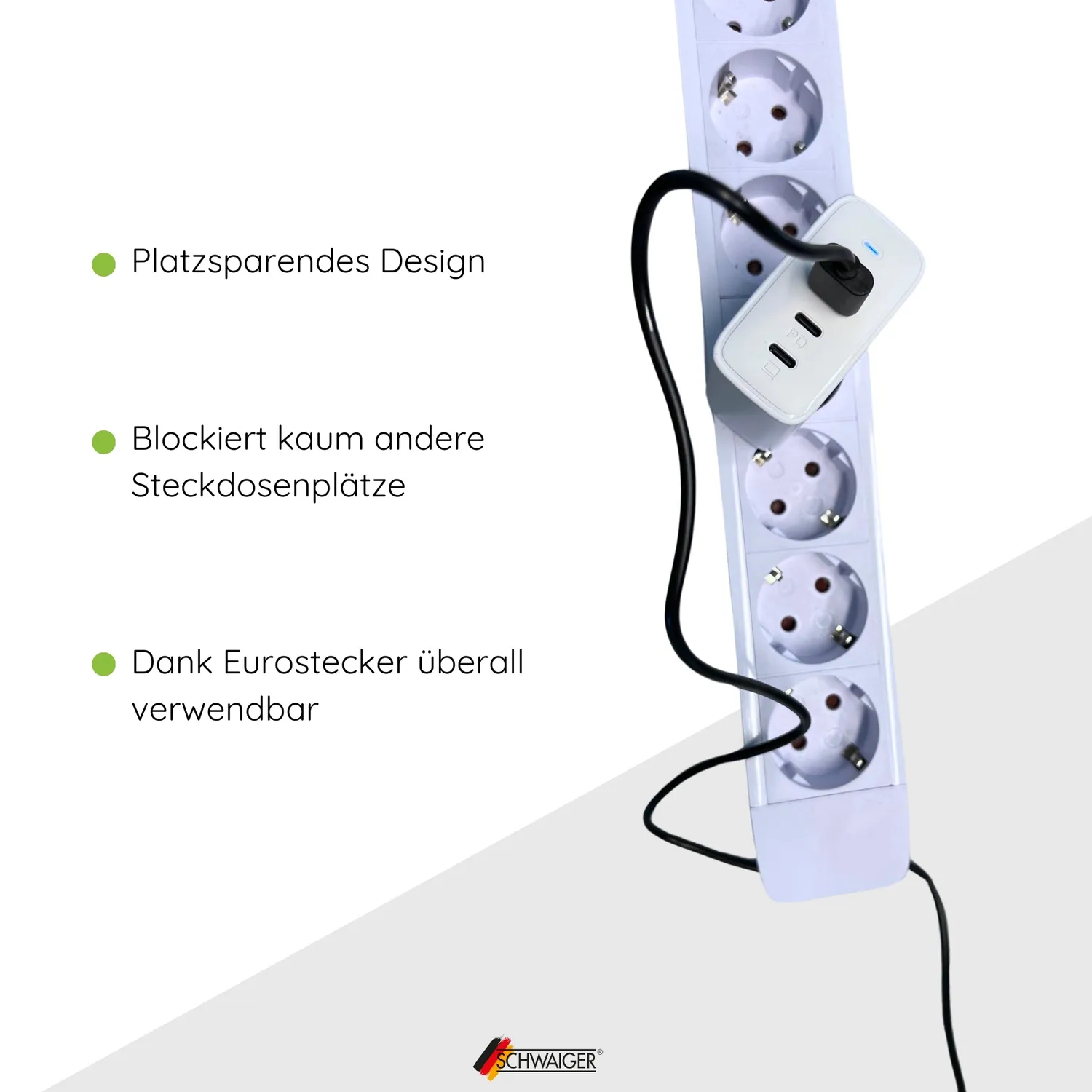 Schwaiger LADC2165 Caricatore USB 65W bianco