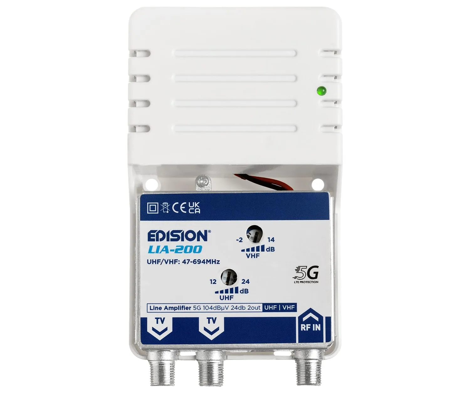 Edision LIA-200 Amplificatore Antenna 2 Uscite Filtro 5G