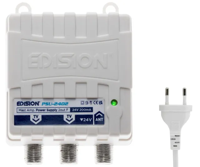 Edision PSU-2402 Alimentatore Antenna TV 24V 2 Uscite