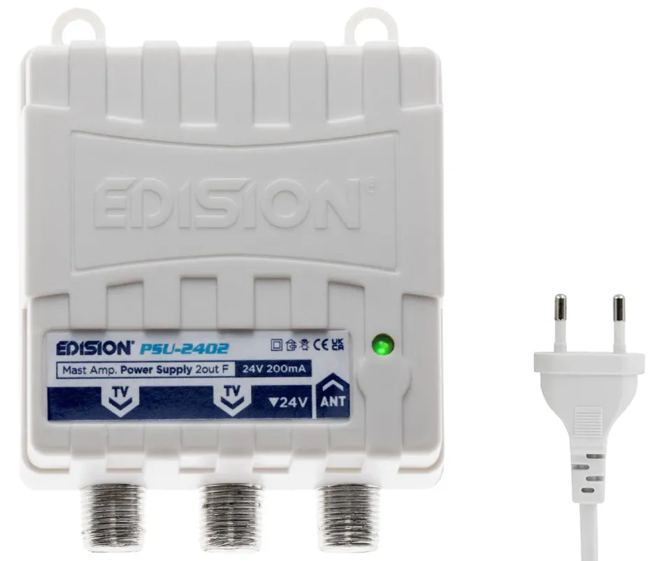 Edision PSU-2402 Alimentatore Antenna TV 24V 2 Uscite